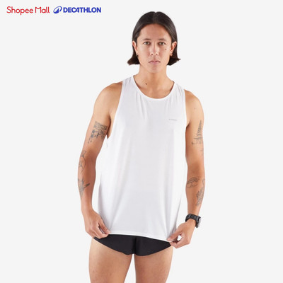 Áo ba lỗ chạy bộ nam nhẹ và thoáng khí DECATHLON 900 trắng mã 8872864