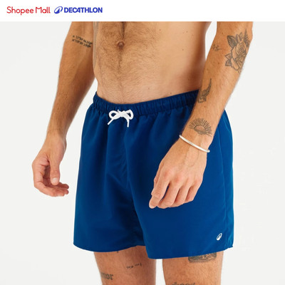 Quần short đi biển lướt sóng nam dáng ngắn DECATHLON 100 xanh dương mã 8871345