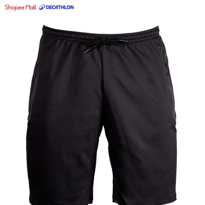 Quần short đá bóng người lớn có túi khóa kéo DECATHLON Viralto đen mã 8585426