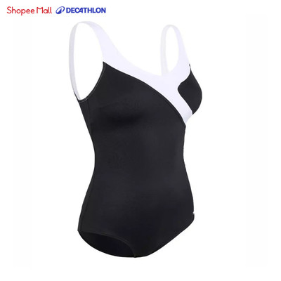 Đồ bơi một mảnh nữ tôn dáng DECATHLON Karli đen/trắng mã 8270507
