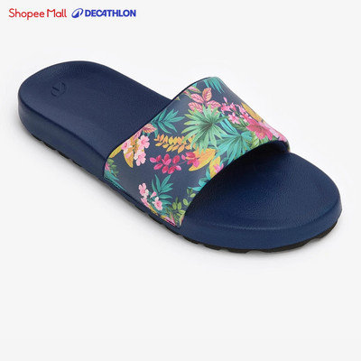 Dép xỏ chân nữ DECATHLON 550 Bora xanh navy/họa tiết hoa mã 8920157