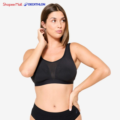 Áo bra thể thao nữ nâng đỡ cao với quai có thể điều chỉnh DECATHLON Đen mã 8798766