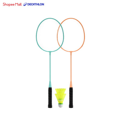 Bộ vợt cầu lông người lớn DECATHLON Discover BR100 xanh ngọc/cam mã 8920098