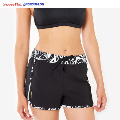Quần shot lướt sóng nữ DECATHLON Tini đen mã 8915783