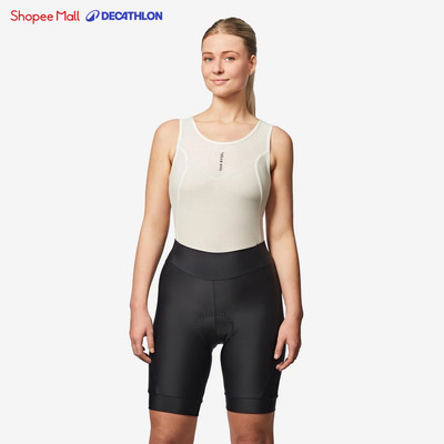 Quần short đạp xe đường trường nữ DECATHLON Discover đen mã 8913853