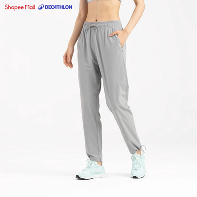 Quần dài chạy bộ nữ DECATHLON Run Dry 500 CN xám mã 8883392