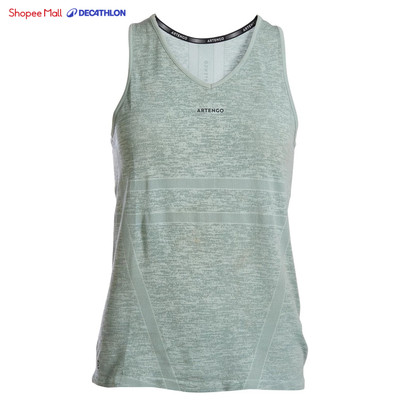 Áo thun tennis pickleball không tay nữ thông thoáng DECATHLON TTK Light xám mã 8667246