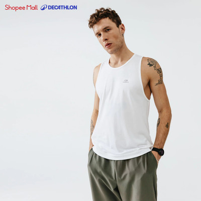 Áo thun thể thao tank top nam run dry kalenji chuyên chạy bộ, nhanh khô trắng