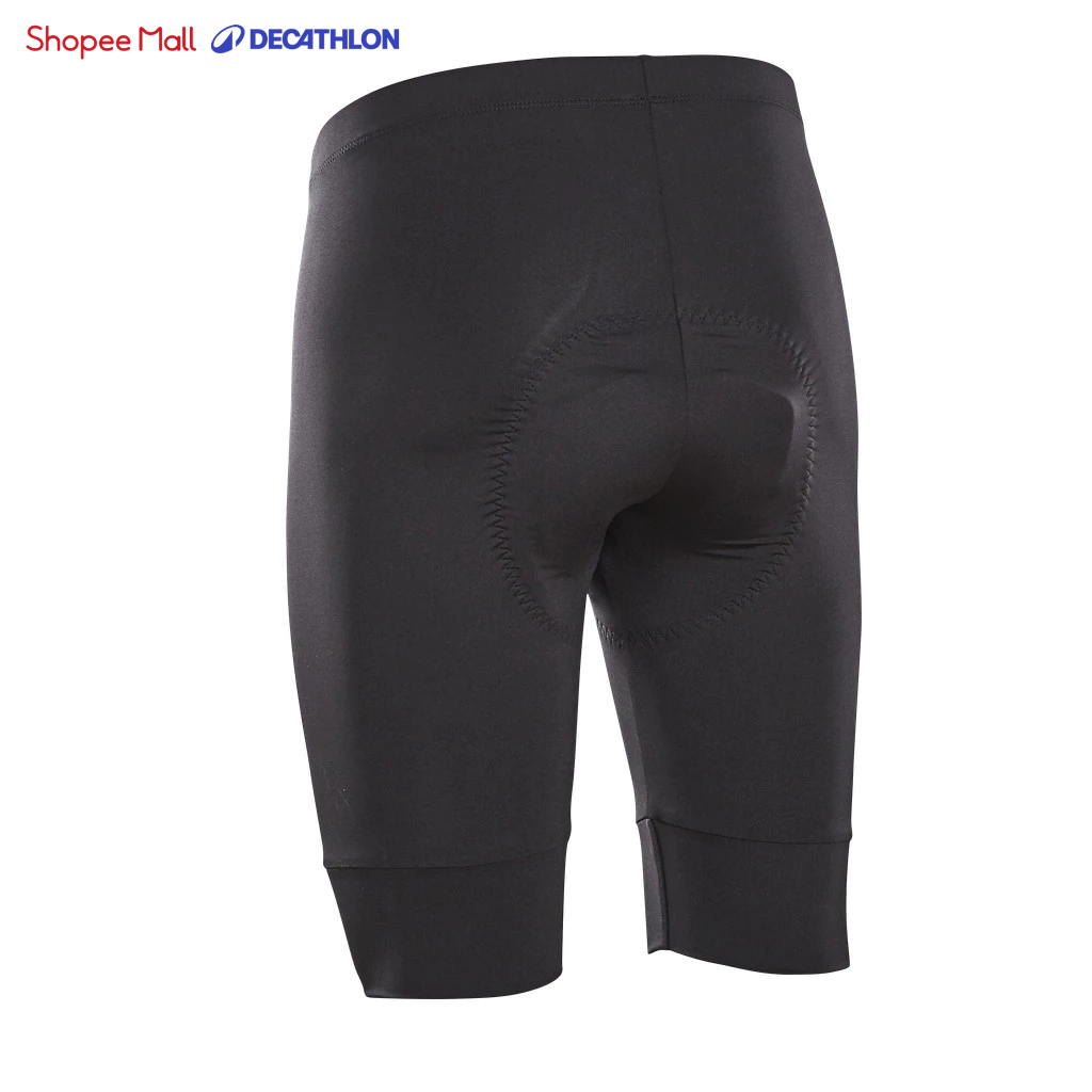Quần short đạp xe đường trường essential cho nam đen DECATHLON triban mã 8542910