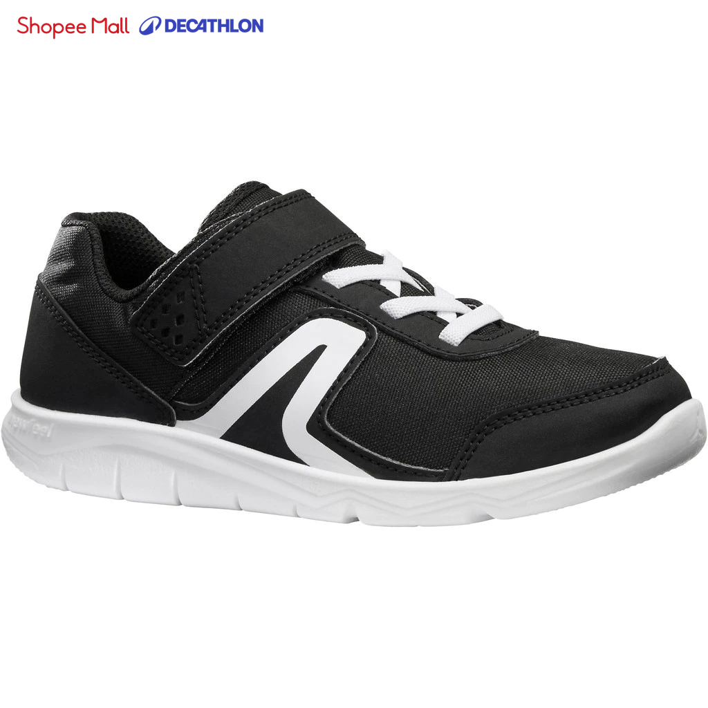  Giày thể thao cho trẻ em DECATHLON pw100 đen trắng 