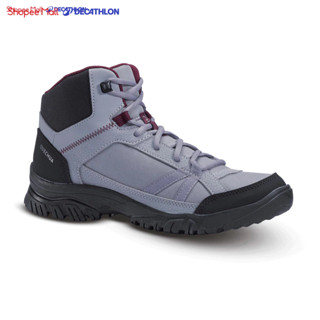 Giày leo núi hiking nh100 cho nữ xám DECATHLON quechua mã 8649282