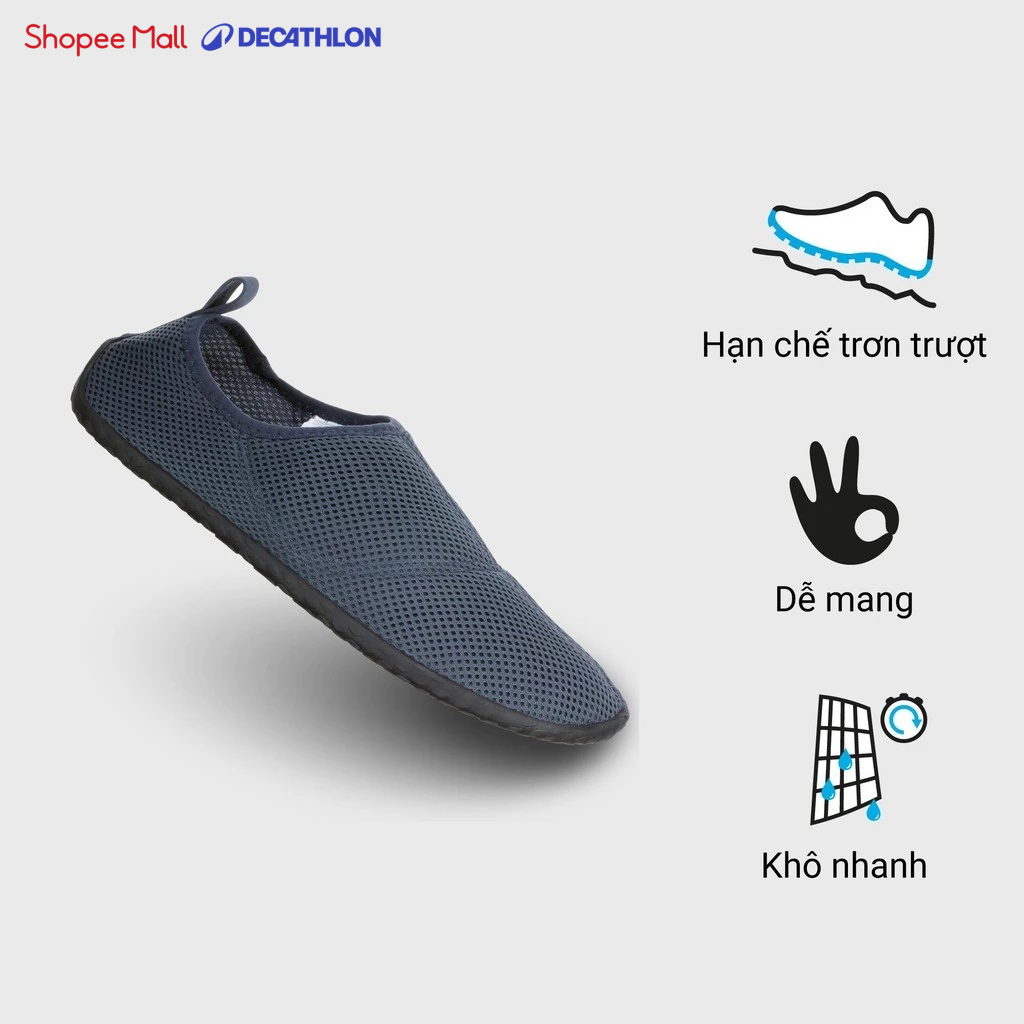 Giày lặn biển aquashoe 100 DECATHLON subea xám sẫm