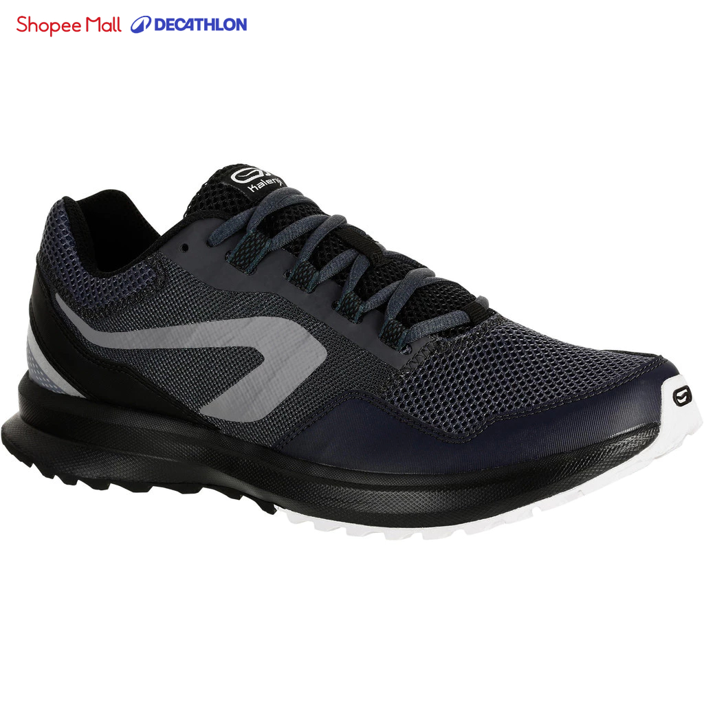 Giày chạy bộ run active grip cho nam xám đen DECATHLON kalenji mã 8488639