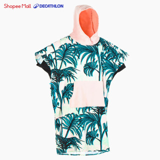 Áo poncho lướt sóng 500 Print cho người lớn Họa tiết cây cọ DECATHLON Olaian 8613158