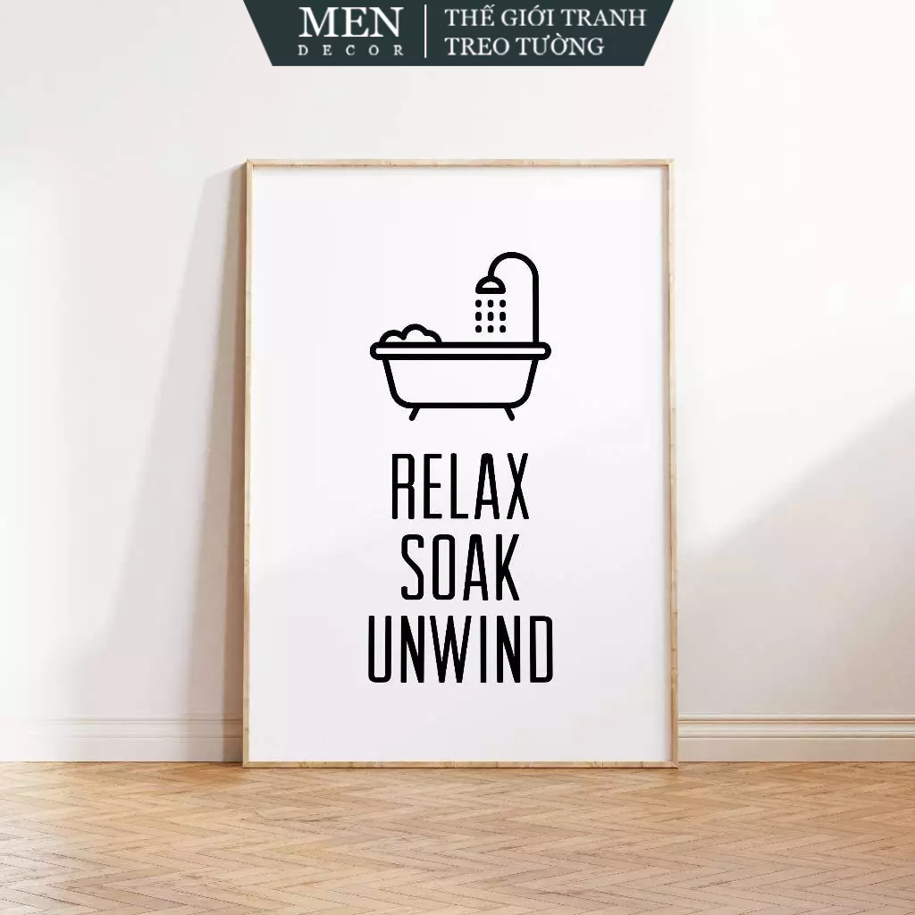 Tranh treo tường, Bathroom Signs, Relax Soak Unwind, Minimalist Bathroom Wall Art, Restroom, Airbnb 