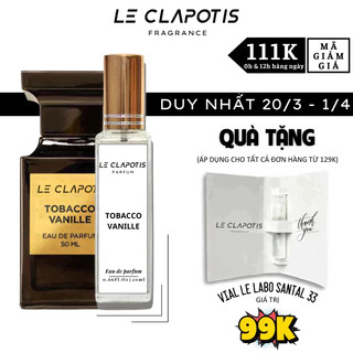 Nước Hoa Mini Nam Chính Hãng Le Clapotis Tobacco Vanille 20ml Mùi Hương Bí Ẩn Sang Trọng