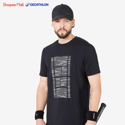 Áo thun tennis pickleball nam mềm mại thoải mái soft đen Decathlon ARTENGO mã 8618554