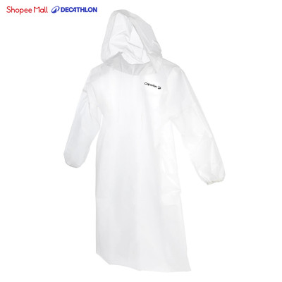 Áo mưa chui đầu câu cá bỏ túi trắng DECATHLON caperlan mã 8300253