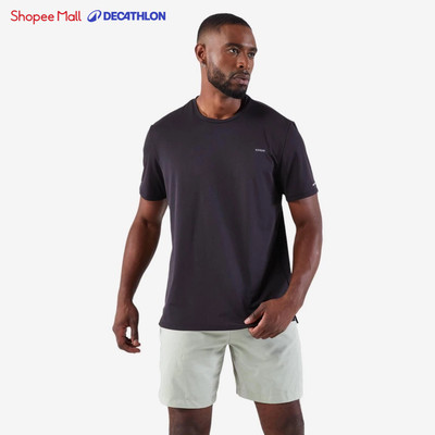 Áo thun chạy bộ nam thoáng mát DECATHLON Run 500 Dry đen
