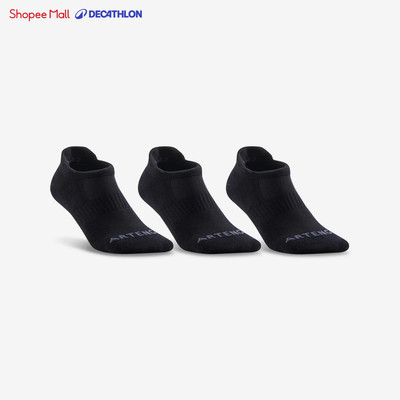 Gói 3 đôi tất thể thao cổ thấp rs 500 đen DECATHLON artengo mã 8380064
