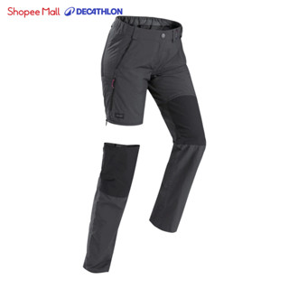 Quần dài leo núi trekking có thể điều chỉnh cho nữ travel 100 xám DECATHLON forclaz mã 8544763