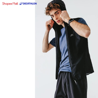 Áo khoác chạy bộ không tay run wind h cho nam đen DECATHLON kalenji mã 8487907