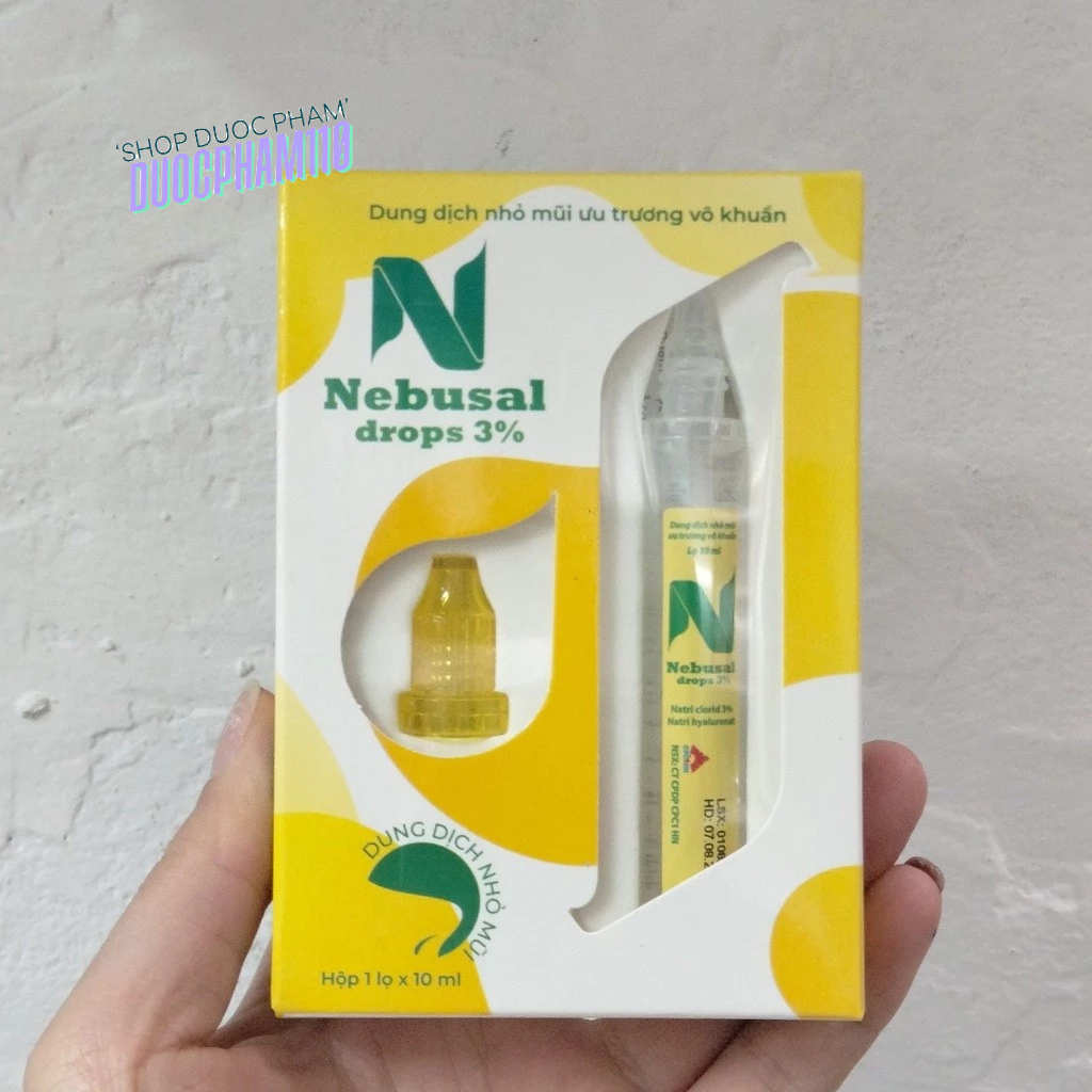 Dung dịch nhỏ mũi ưu trương vô khuẩn Nebusal Drops 3% hộp 1 lọ 10ml