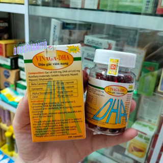 VINAGA DHA - Dầu gấc vinaga dha chiết xuất từ tinh dầu gấc giúp sáng mắt đẹp da lọ 100 viên