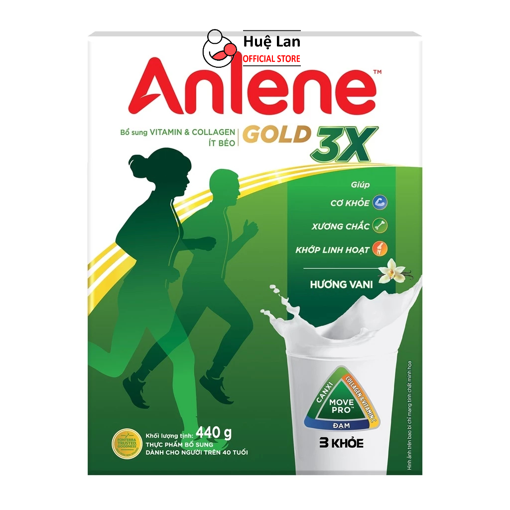 Sữa Bột Anlene Gold MovePro 3X Hương Vani Hộp Giấy 440g