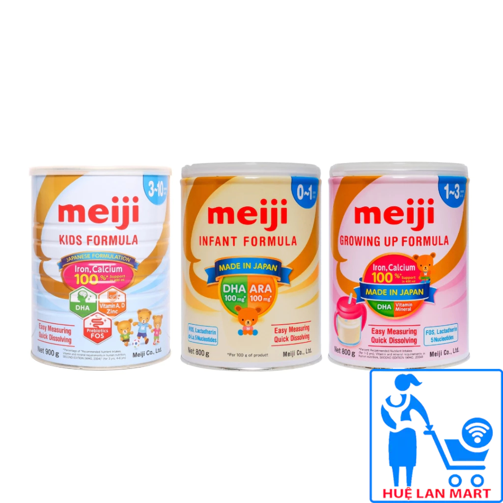 1 Thùng Sữa Bột Meiji 0-1/1-3 Hộp 800g- Meiji 3-10 Hộp 900g - Hàng Nhập Khẩu