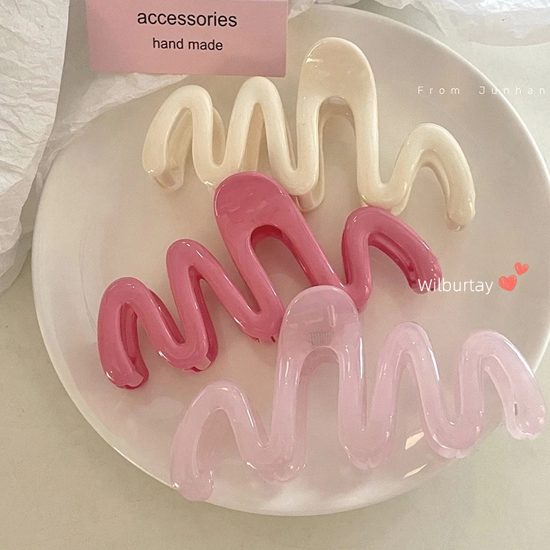 ✨Wilburtay Hàn Quốc Mờ Thạch Kẹp Tóc Thời Trang Lấy Tóc Mới Vuốt Tóc Kẹp