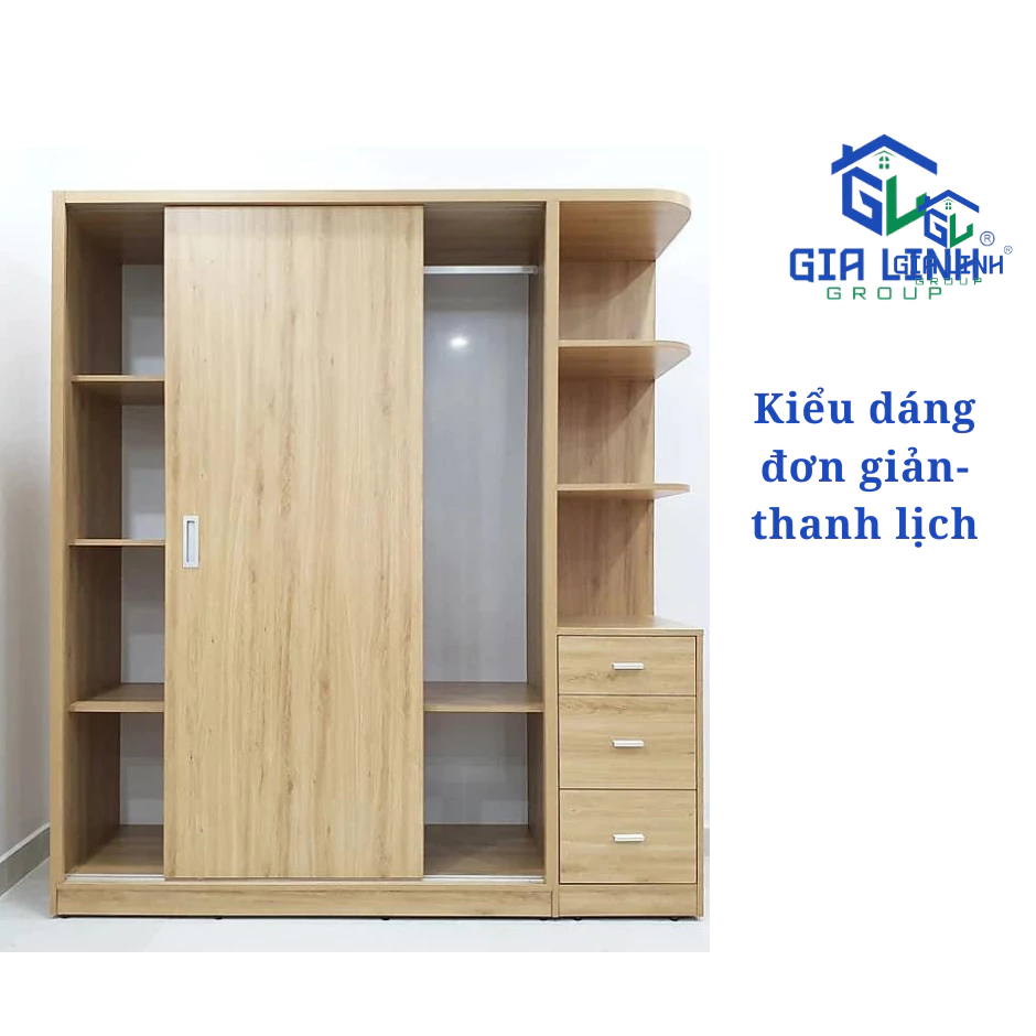 [miễn phí giao lắp HCM] TỦ QUẦN ÁO CỬA LÙA CAO CẤP - GỖ MDF PHỦ MELAMINE