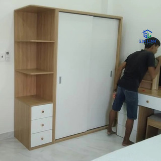 [miễn phí giao lắp HCM] TỦ QUẦN ÁO CỬA LÙA CAO CẤP - GỖ MDF PHỦ MELAMINE