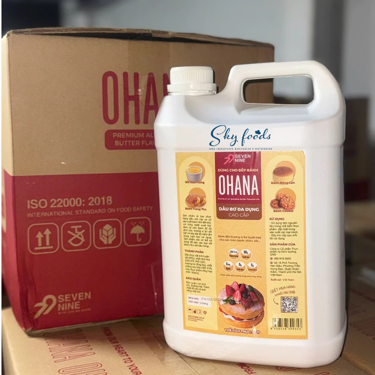 Ohana - Dầu bơ đa dụng cao cấp 5 lít
