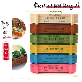 ​​​​Mô Hình Tiểu Cảnh "Chậu Gỗ Hình Chữ Nhật Vintage Mini" Trang Trí Sen Đá, Sân Vườn/ Chậu Cây, DYI, Terrarium