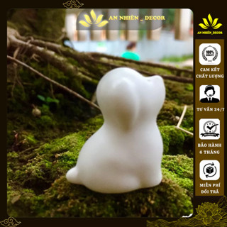 Tượng Cún Con Mini Trang Trí Tiểu Cảnh, Bonsai, Lũa Decor