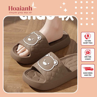 Dép lê nữ đi trong nhà/ngoài trời in Gấu dễ thương chất liệu EVA nhẹ và êm - Mã 2809