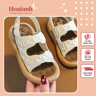 Sandal chất liệu cao su non cho bé gái cúc bấm kiểu dáng basic dễ phối đồ