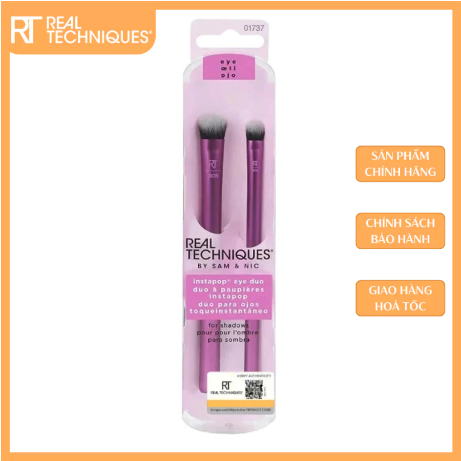 Set 2 Cọ Mắt RT REAL TECHNIQUES Insta Eye Brush Eyeshadow