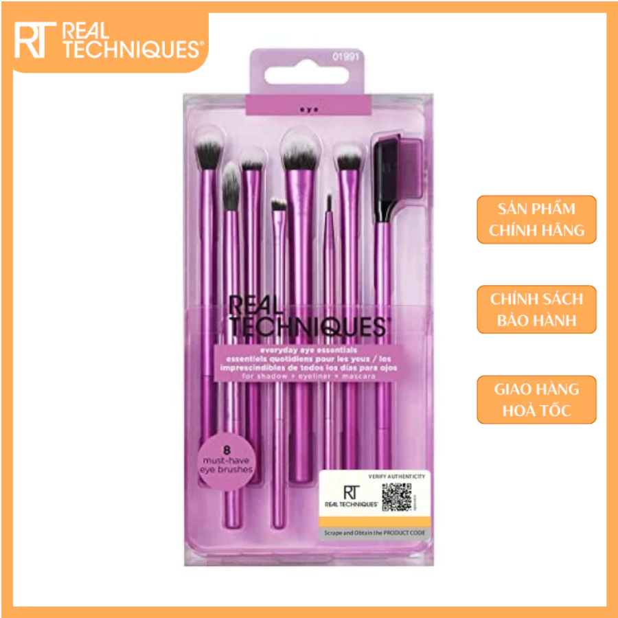 Bộ Cọ Mắ 8 cât RT REAL TECHNIQUES EVERYDAY EYE ESSENTIALS