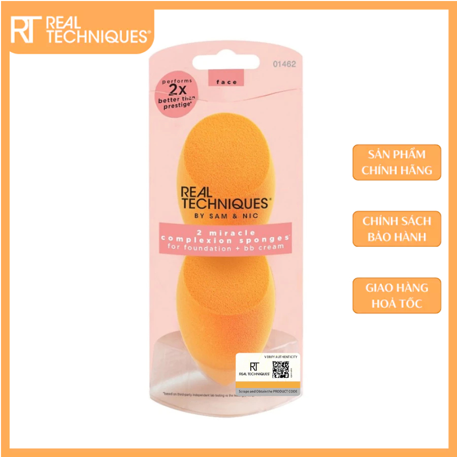 Set 2 Mút Tán Nền RT REAL TECHNIQUES 2 Miracle Complexion Sponge