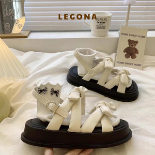 Sandal Nơ Phong Cách Hàn Quốc Legona Shoes - Dép Quai Hậu Nữ Nơ 4P, Chất Da Cao Cấp Mềm Mịn, Mang Cực Êm