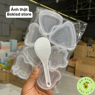 Set 7 Khuôn Làm Cơm Nắm, Khuôn ép Cơm Nắm Không Dính Nhiều Hình Dạng Dễ Thương, nhựa nguyên sinh