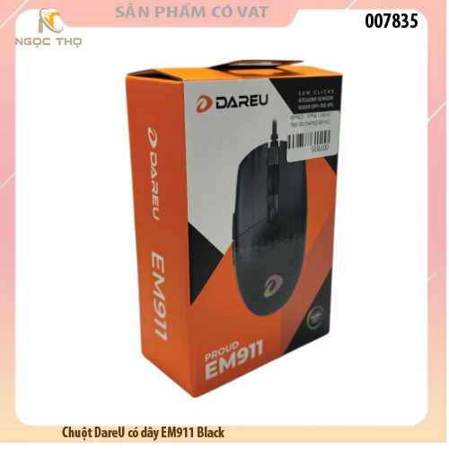 Chuột gaming có dây DareU EM911 Black – Chuột DareU EM911 Black, chính hãng, full VAT