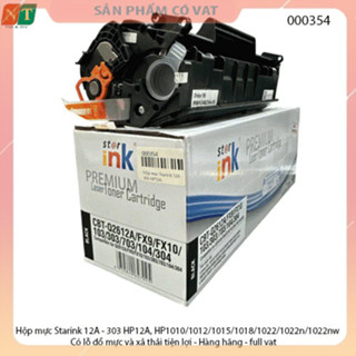 Hộp Mực In StarInk HP Q2612A/FX9/FX10/103/303/703/104/304 Có lỗ đổ mực và xả thải tiện lợi ( Hộp mực 12A ) - Có vat