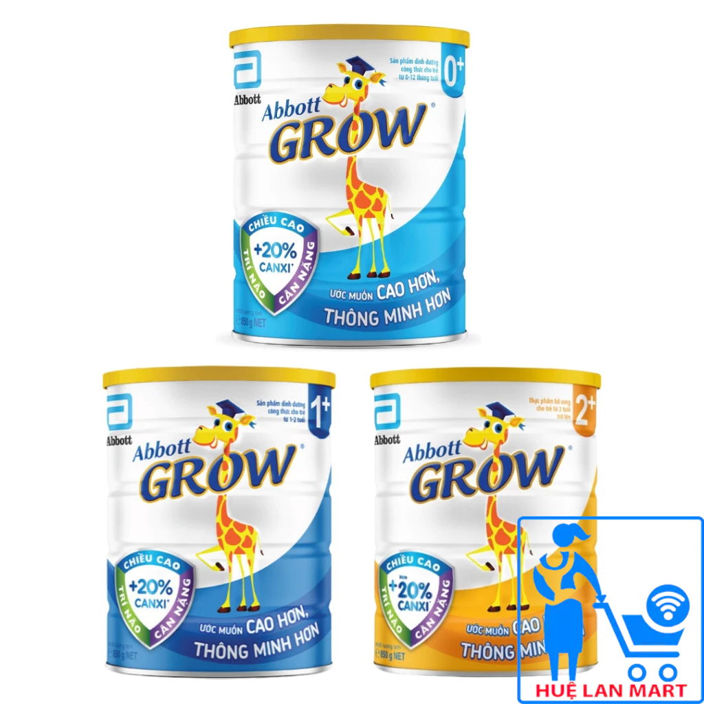 Combo 3 Hộp Sữa Bột Abbott Grow 0+/1+/2+ Hương Vani 800g
