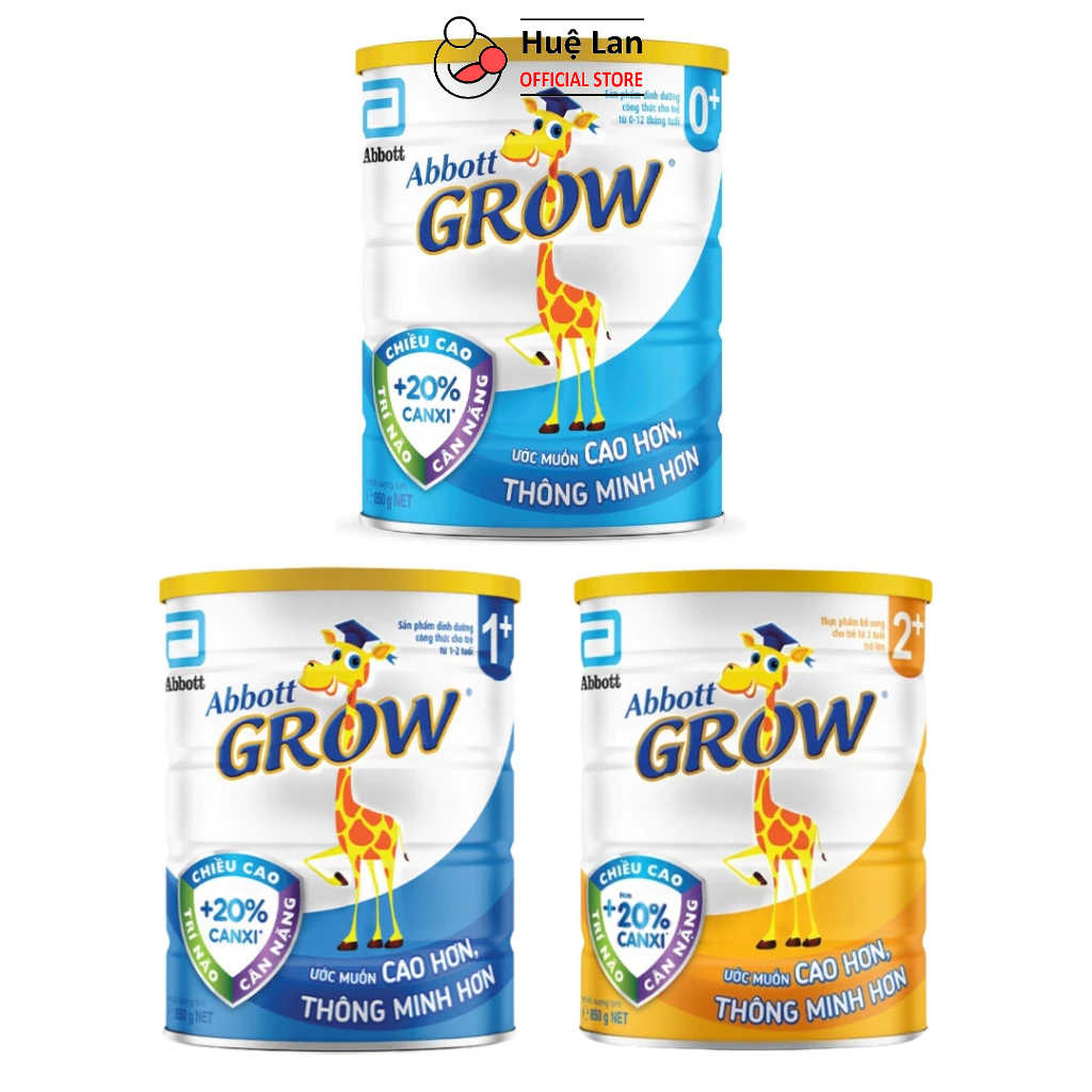 Combo 3 Hộp Sữa Bột Abbott Grow 0+/1+/2+ Hương Vani 800g