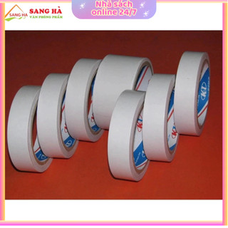 (1 Cây 12 cuộn) Băng keo 2 mặt 2.5F, băng keo 2 mặt học sinh