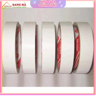 (1 Cây 12 cuộn) Băng keo 2 mặt 2.5F, băng keo 2 mặt học sinh