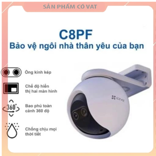 Camera Ngoài Trời EZVIZ C8PF 2MP Zoom 8X, Xoay 360, Ống kính kép - Hàng Chính Hãng - full vat